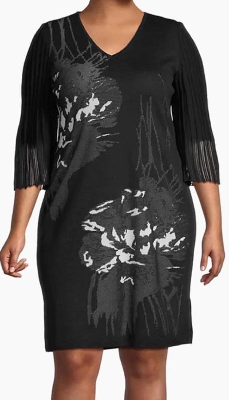 Ming Wang Dress dress Knit Three quarter sleeve black size Medium M